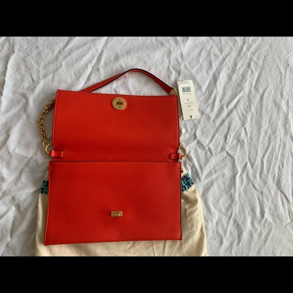 Tory Burch Poppy Red “Vintage Like” Kira Clutch w/ Strap, NWT!!! - Picture 10 of 12